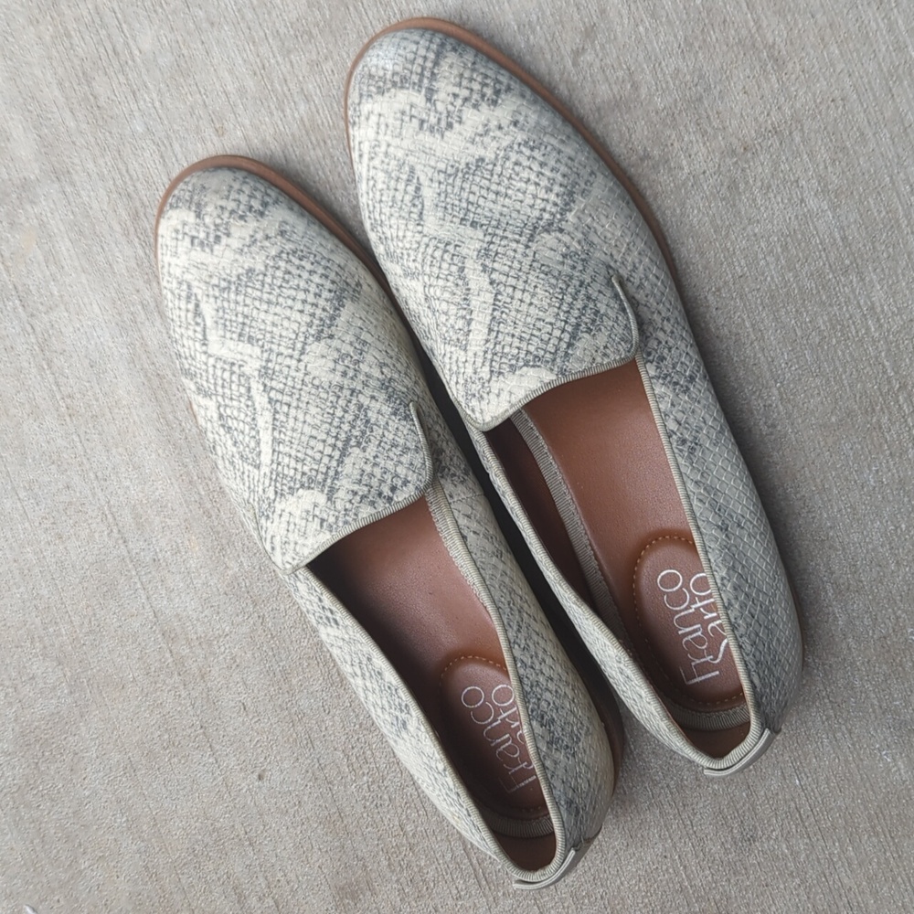 Franco Sarto Women's Jeena Snake Print Slip On Loafers Size 6.5